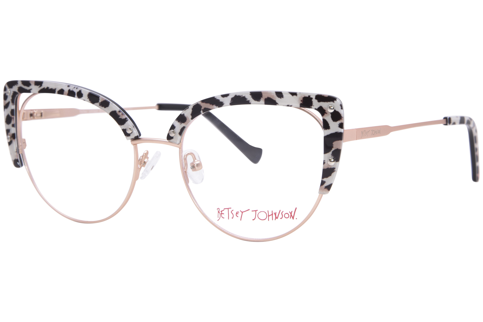 Betsey Johnson Showtime GLD Eyeglasses Womens Gold/Pattern Full Rim 53mm