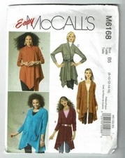Sewing Pattern McCalls M6168 Misses Sizes 8-16 Cardigan Draped & Belted BOHO