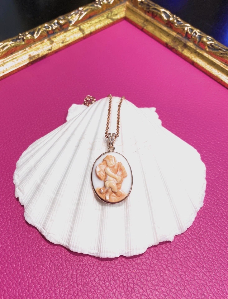 Collarino diWa Jewels Puttino Cameo Inciso a mano Argento sterling Rosé - Immagine 4 di 4