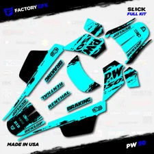 Black & Cyan Slick Racing Graphics kit fits Yamaha PW50 PW 50 All Years