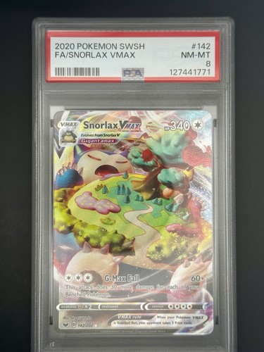 Snorlax VMAX graded PSA 8 for sale on eBay