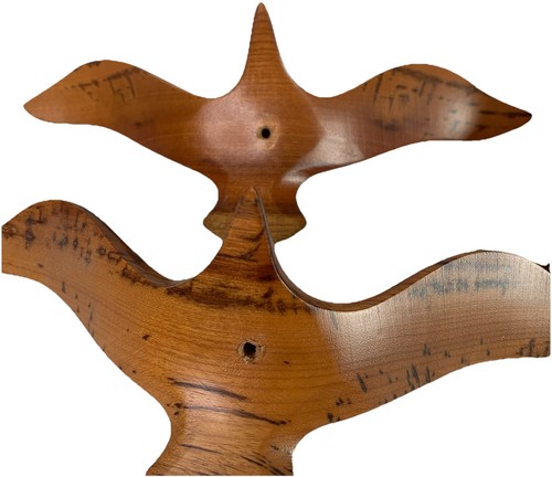 Vintage Oregon Myrtlewood Seagull in Flight Wood Carving Statue 11” Mint MCM - Picture 7 of 10