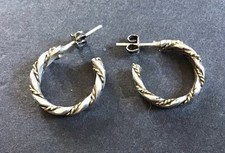Vintage Mixed Metal Twisted Hoop Earrings 3/4 Inch