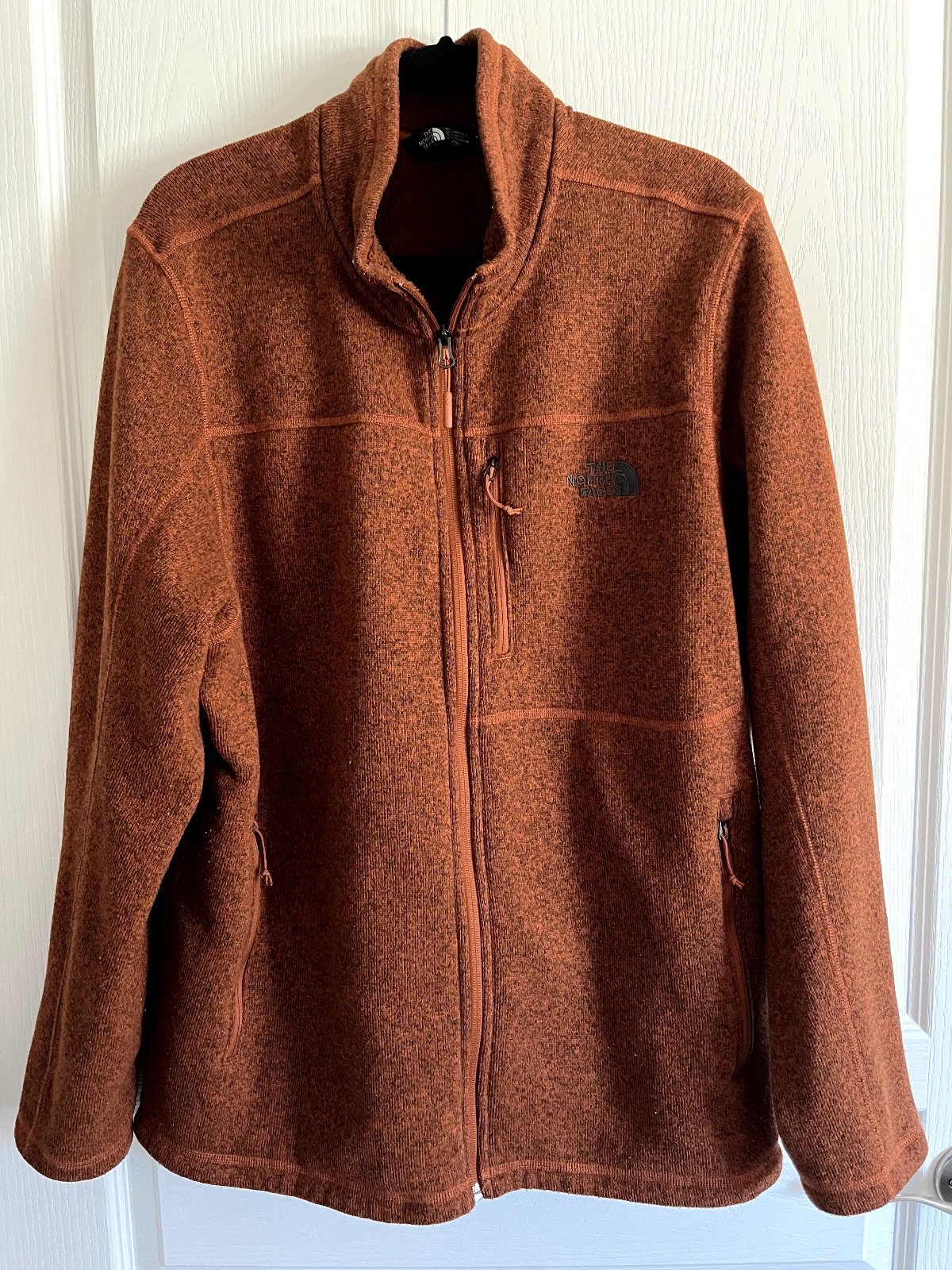 The North Face Mens copper-colored XXL/TTG Fleece Full Zip Sweater
