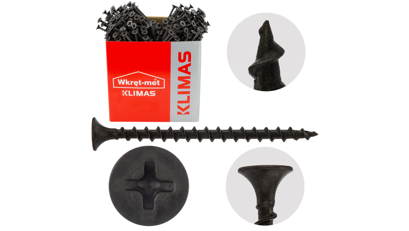 Screws for fastening gypsum boards to wooden substrates 3.5x55 Wkręt-met /T2UK