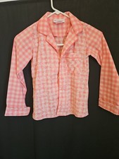 American Girl Little Girls Size Small 7/8 Tenney  s Gingham Pink Pajama Top