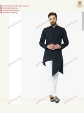 Cotton Clothes Mens Shirt Indian Ethnic Dress Kurta Uni Size