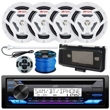 JVC KDT92MBS CD Bluetooth Receiver, 4x 6.5" 150W Speakers, Wire, Cover, Antenna
