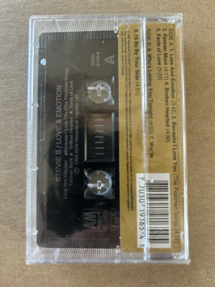 Stevie B "Love and Emotion" 1990 Vintage NEW SEALED Cassette - Image 2 of 3