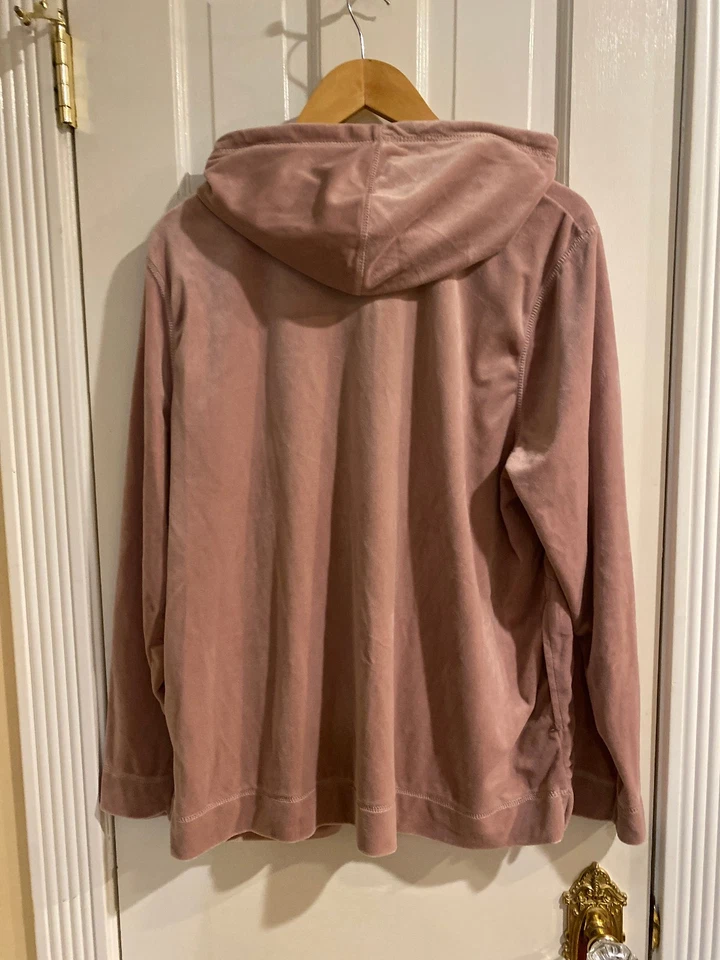 Conjunto de 2 piezas de chaqueta y pantalón con capucha de terciopelo HUE para mujer - conjunto acogedor y cómodo Foto 2 de 4