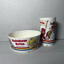 Rainbow Brite Cup & Bowl Set 1983 VTG Hallmark Cards Inc Deka Made In USA Rare