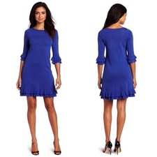 Lilly Pulitzer 100% Merino Wool Helena Dress, Blue, Size Medium