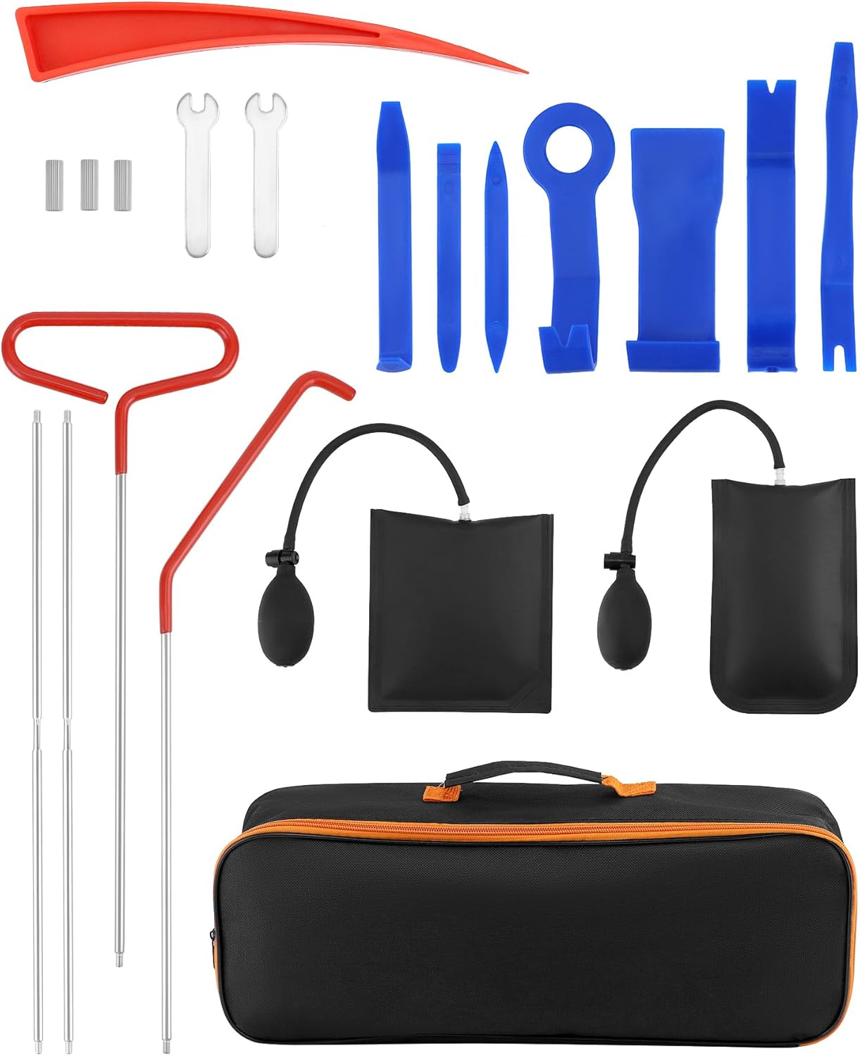 ® 17-Piece Car Tool Kit Breakdown Emergency Kit with Long Reach Grabber, Air Wed