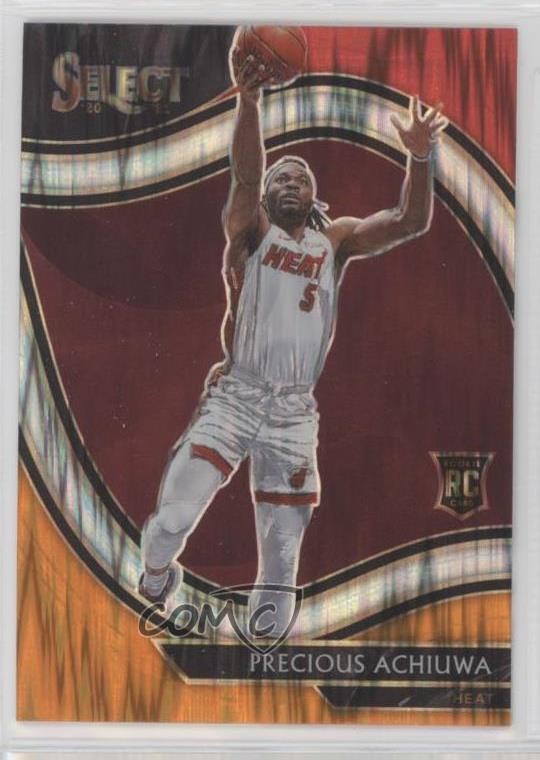2020 Panini Select Courtside Red White Orange Flash Prizm Precious Achiuwa 02v3