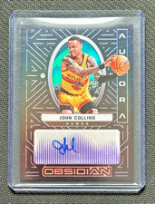 2021-22 Panini Obsidian Aurora Electric Etch Purple 27/75 John Collins Auto