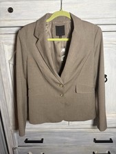 The Limited Taupe Tailored Double Button Power Blazer Office Career Classic