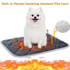 Self Warming Pet Pad, Extra Warm Thermal Dog Crate Pad Washable Anti-Slip Kennel