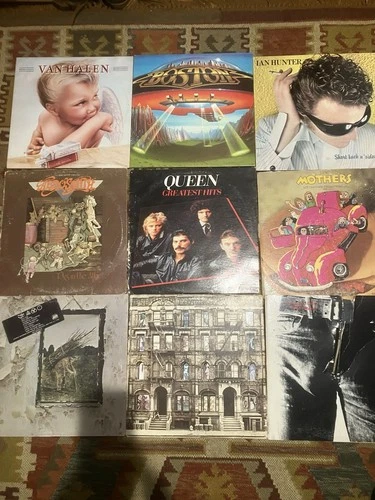 Vintage 36 Vinyl Record Lot Queen Led Zeppelin Pink Floyd Rolling Stones More