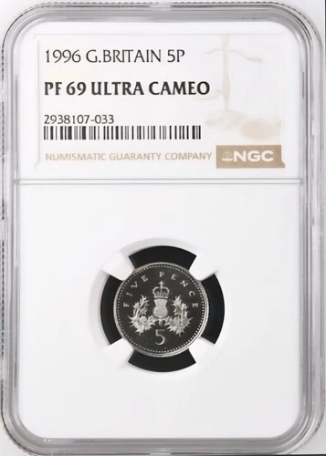 1996 Great Britain Five 5 Pence Proof NGC PF69