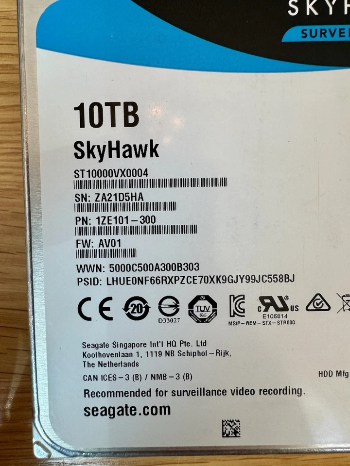 Seagate Skyhawk 10tb SATA HD ST10000VX004 - PN: 1ZE101-300 - Image 4 of 4