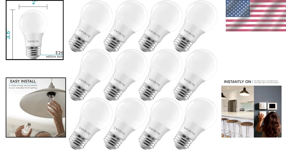 Reliable Dimmable Ceiling Fan Light Bulbs 12-Pack - Image 2 of 4