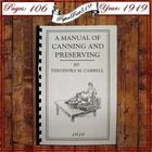 1919 A Manual Of Canning And Preserving Book 106 Pages