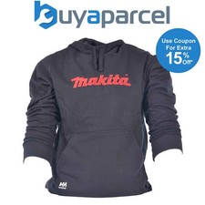 Makita Hoodie Helly Hansen Workwear Black Hoodie Jacket Jumper + Pocket - Large