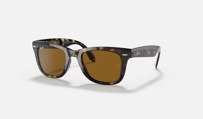 Ray-Ban Wayfarer Folding Classic Polished Havana/B-15 Brown 50 mm Sunglasses