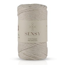 Sensy Premium Macrame Cord 3mm 109 Yards, 100 Cotton, Single Strand Twisted, ...