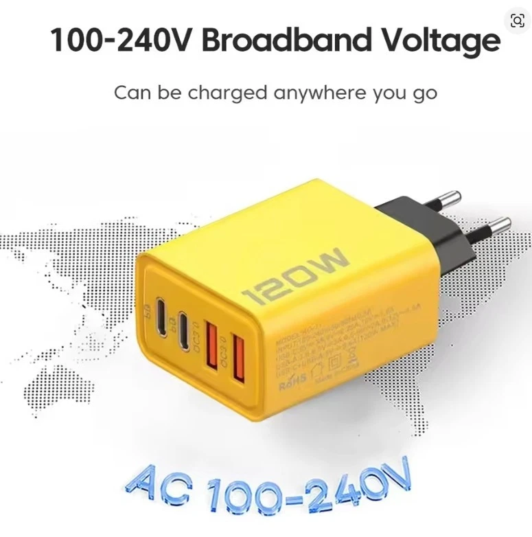 Caricatore USB PD da 120 W, adattatore da muro Type-C per ricarica rapida - Imagen 3 de 3