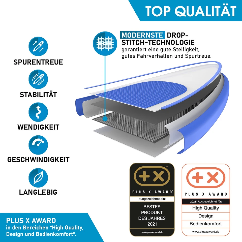 BRAST® SUP Board | Aufblasbares Stand up Paddling Set | 300/320/370cm - 2.Wahl - Bild 2 von 4