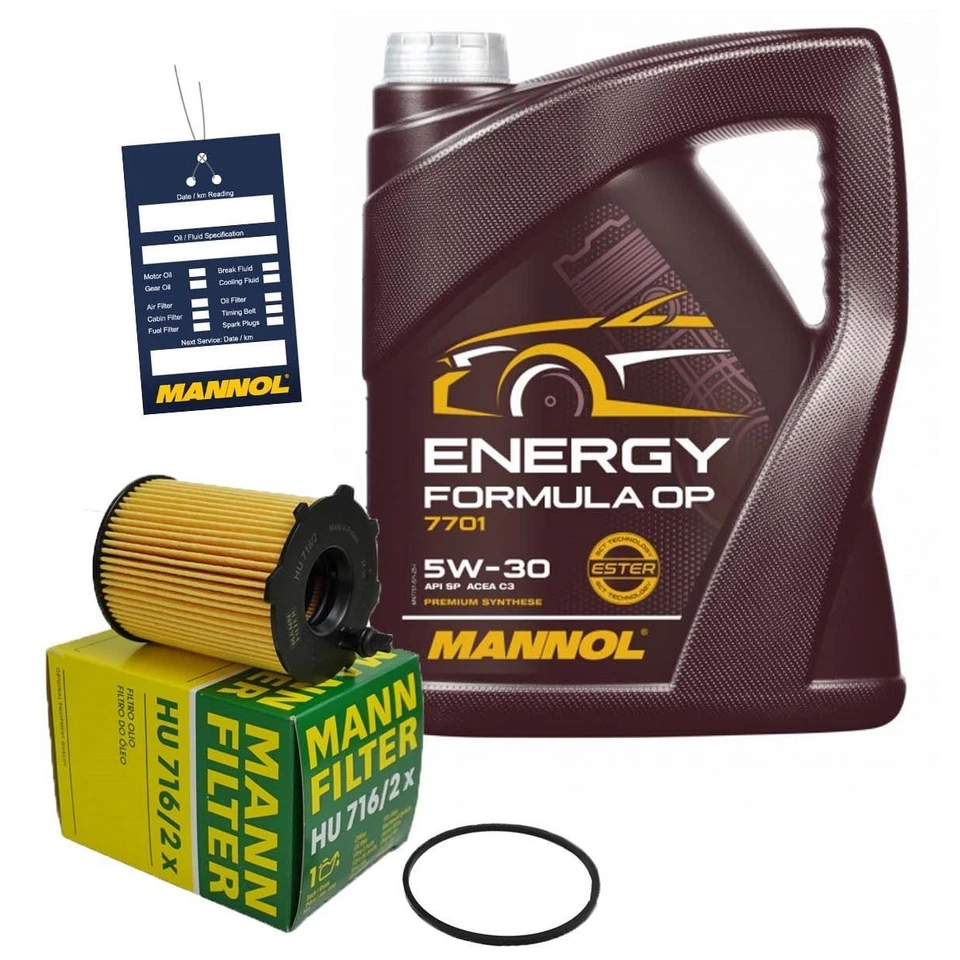 MANN-FILTER + MANNOL MANN ÖLFILTER+5L 5W30 ÖL passend für CITROEN PEUGEOT FORD FOCUS 1.4+1.6 HDi TDCi