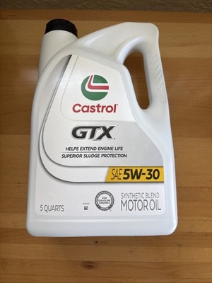 Castrol GTX Ultraclean 5W-30 Synthetic Blend Motor Oil, 5 Quarts Free Shipping 