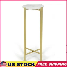 Folding Collapsible Marble Drink Table Indoor Use Snack Tray Easy Storage