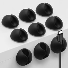 9 Pcs Clips Organizador Cables Para Telefonos Cargador Oficina Coche Negro