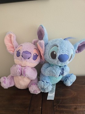 Disney Parks Baby Stitch & Angel Swaddle Plush Toys 9  Lot Of 2 Lilo & Stitch 