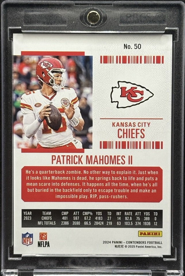 Patrick Mahomes RARE CARTE D'INVESTISSEMENT CHECKER REFRACTOR