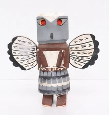 Antique Hopi Kachina LARGE 9.25" doll Horned Owl Vintage