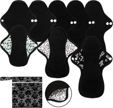 Lot de 8 serviettes hygiéniques réutilisables en coton bio (3S/3M/2L) | NEUF
