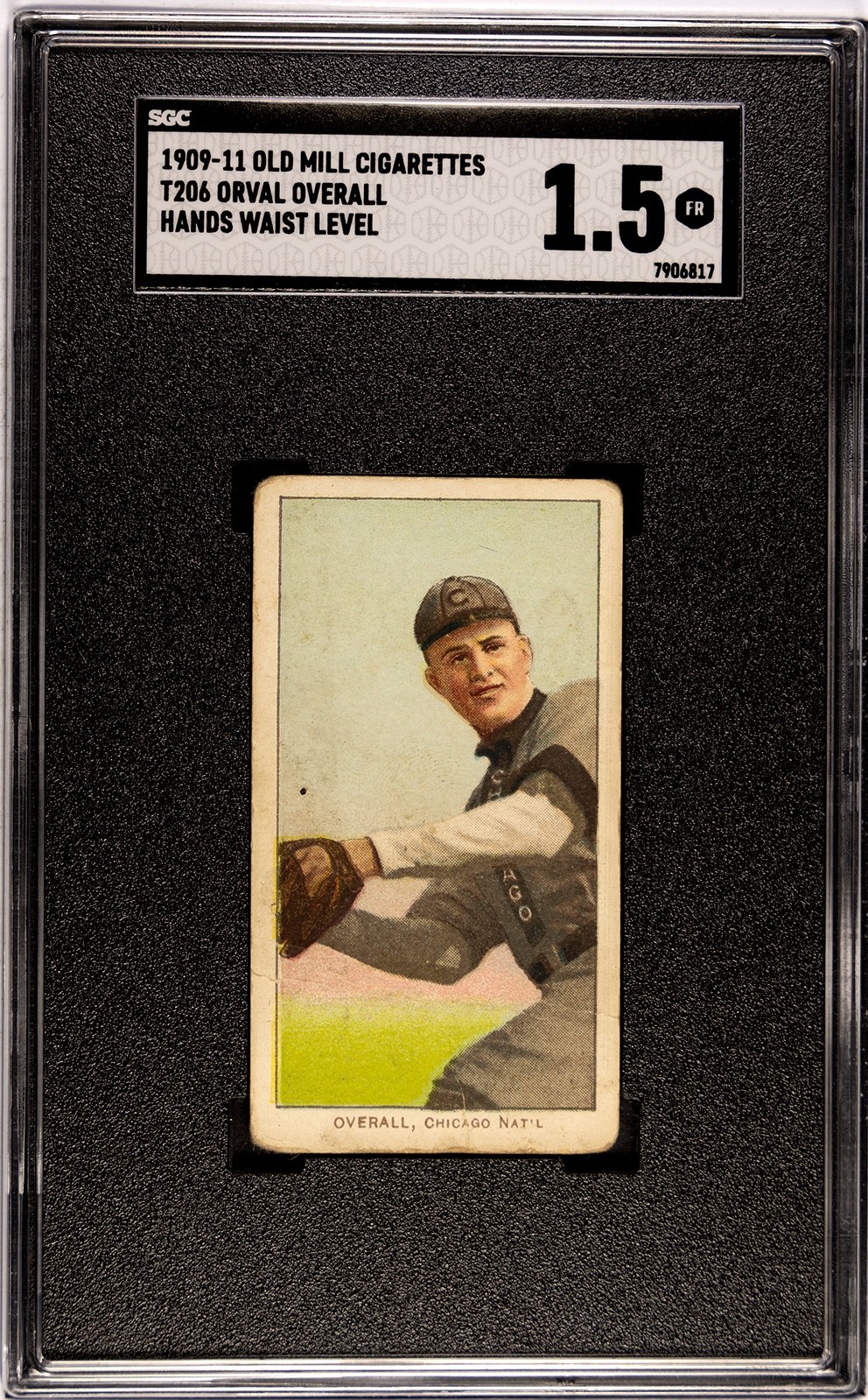 1909-1911 Old Mill Cigarettes T206 Orval Overall - Chicago Baseball Card SGC 1.5