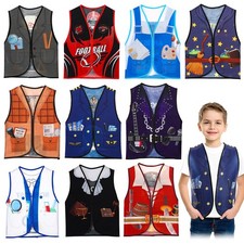 10 Pcs Kids Dress Up Vest Children Role Play Vest Career Costume For Dramatic Pr