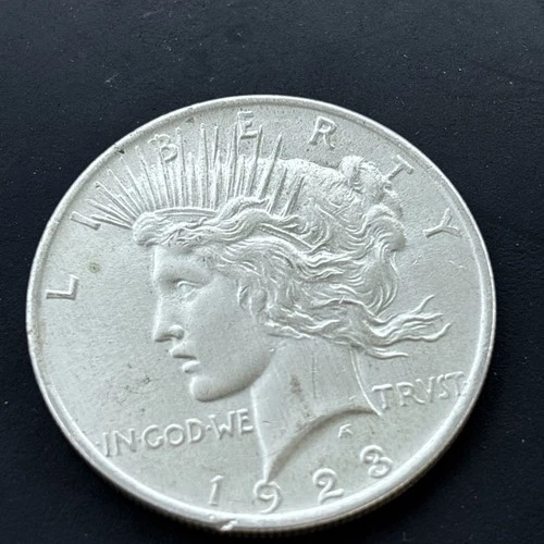 1928-$Peace Dollar Silver  MS/AU RareKey Date Bright White Original US Coin.