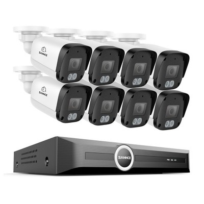 SANNCE 4K POE Überwachungskamera Farbnachtsicht Audioaufnahme Personen&Fahrzeuge