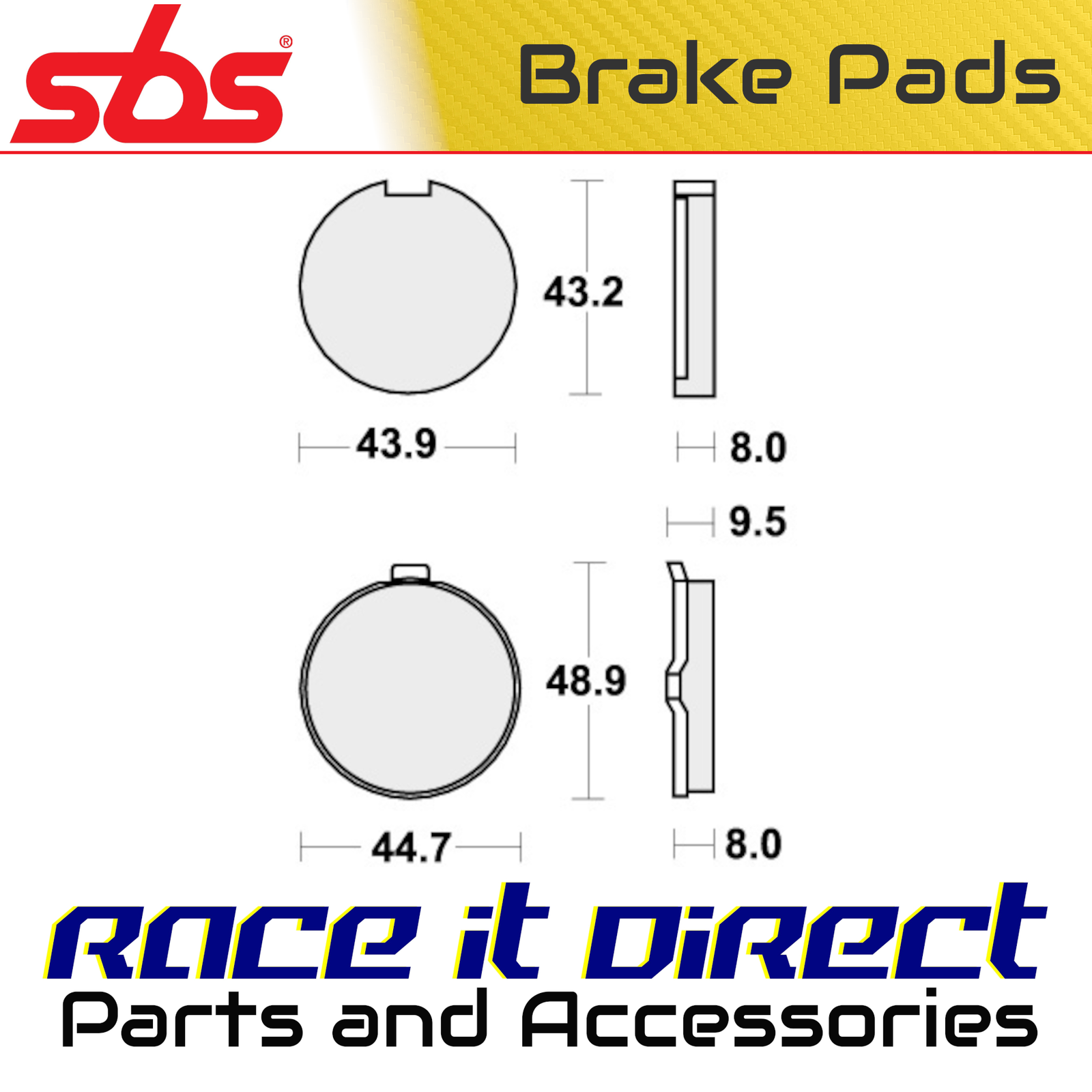 SBS 524HF BRAKE PADS ORGANIC