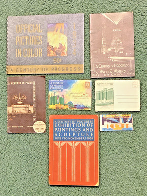 1933 CHICAGO WORLD FAIR  LOT~CENTURY OF PROGRESS + ART INSTITUTE 1934 CATALOG