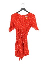 Faithfull The Brand A-Line Midi Dress UK6 in Orange