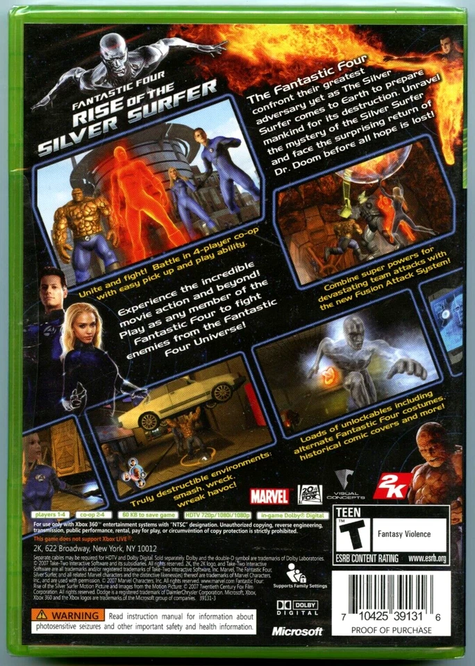 Fantastic Four Rise of the Silver Surfer Microsoft Xbox 360 X360 Game Brand New - Image 2 of 2
