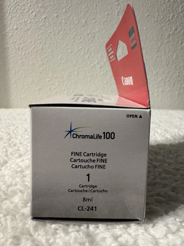 Cartucho de tinta de color fino genuino OEM Canon 241 Pixma nuevo sellado Foto 4 de 4
