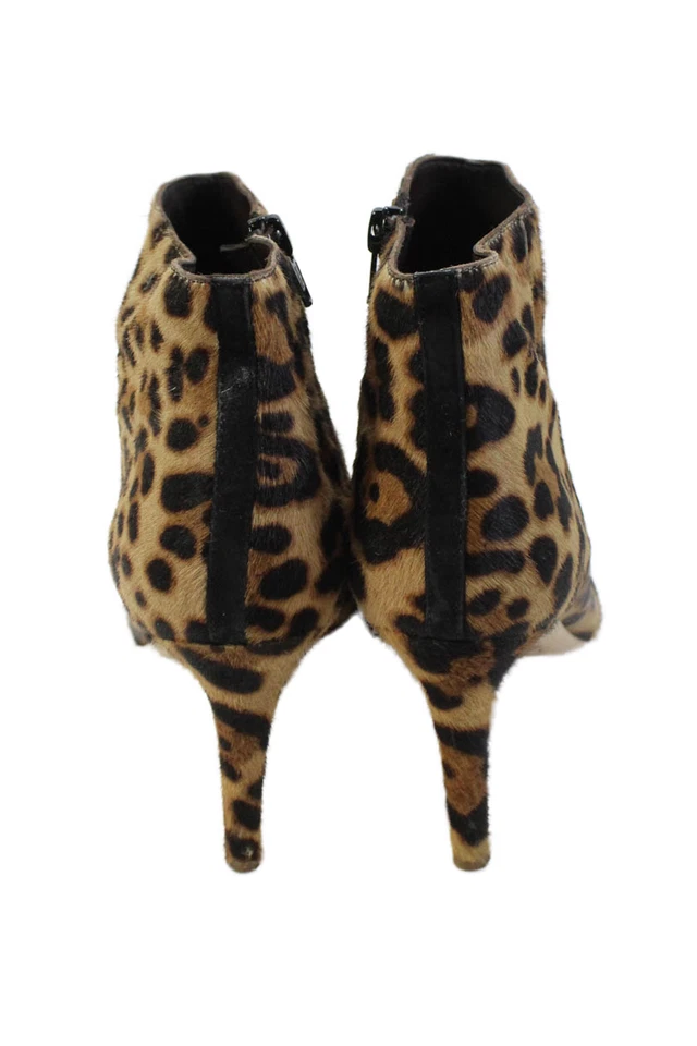 J Crew Mujer Animal Print Tacón Cremallera Botines Marrón Talla 8 Foto 3 de 4