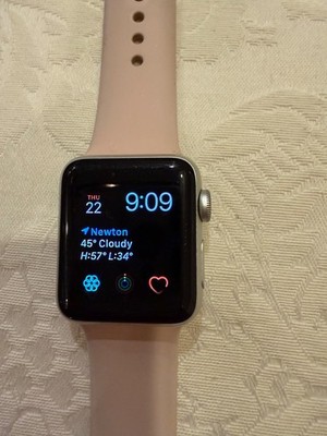 Apple Watch Series 3 38mm Black Unisex Touchscreen Aluminum Case GPS Smart Watch